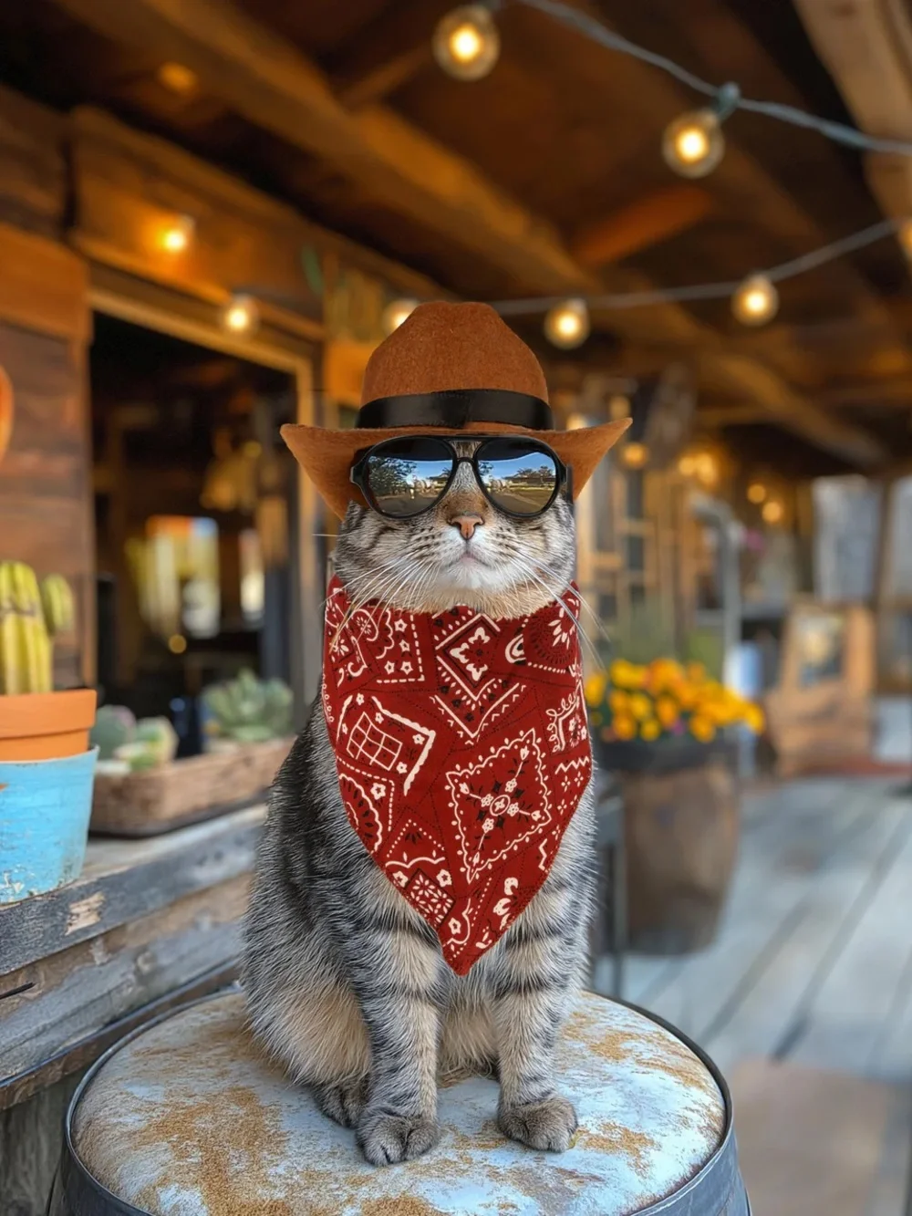 Cowboy Hat & Accessories for Cats, Small Pets